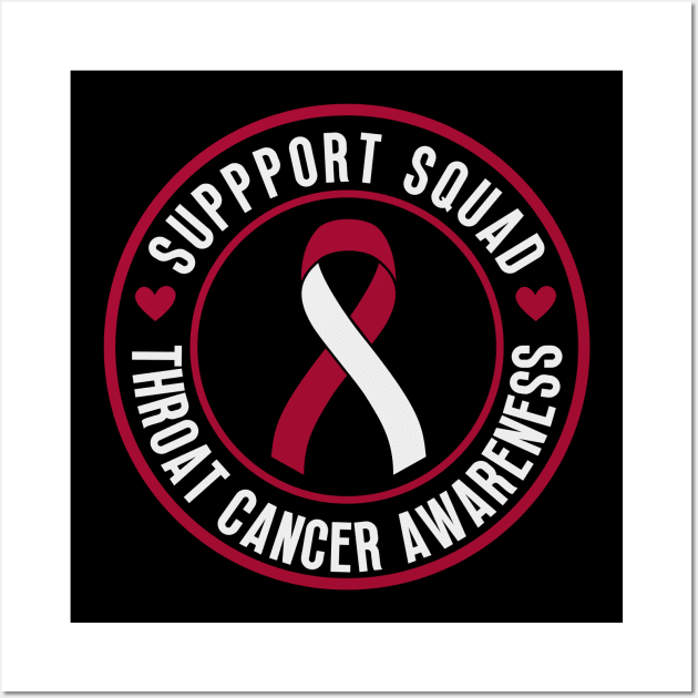 Support Squad Throat Cancer Awareness Wall Art by oneduystore